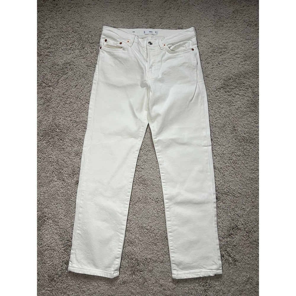 Women's MNG Mar White Denim Straight Jeans‎ Size 8